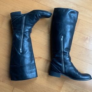 COACH Micha Black Leather Riding Boots, Women size 7